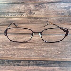 Marchon NYC East Side Women's Brown 54mm Metal Frame Eyeglasses